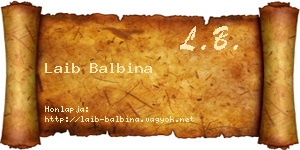 Laib Balbina névjegykártya